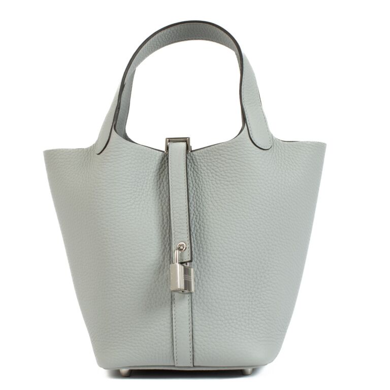 Hermès Picotin Lock 18 Gris Glacier Clemence Bag