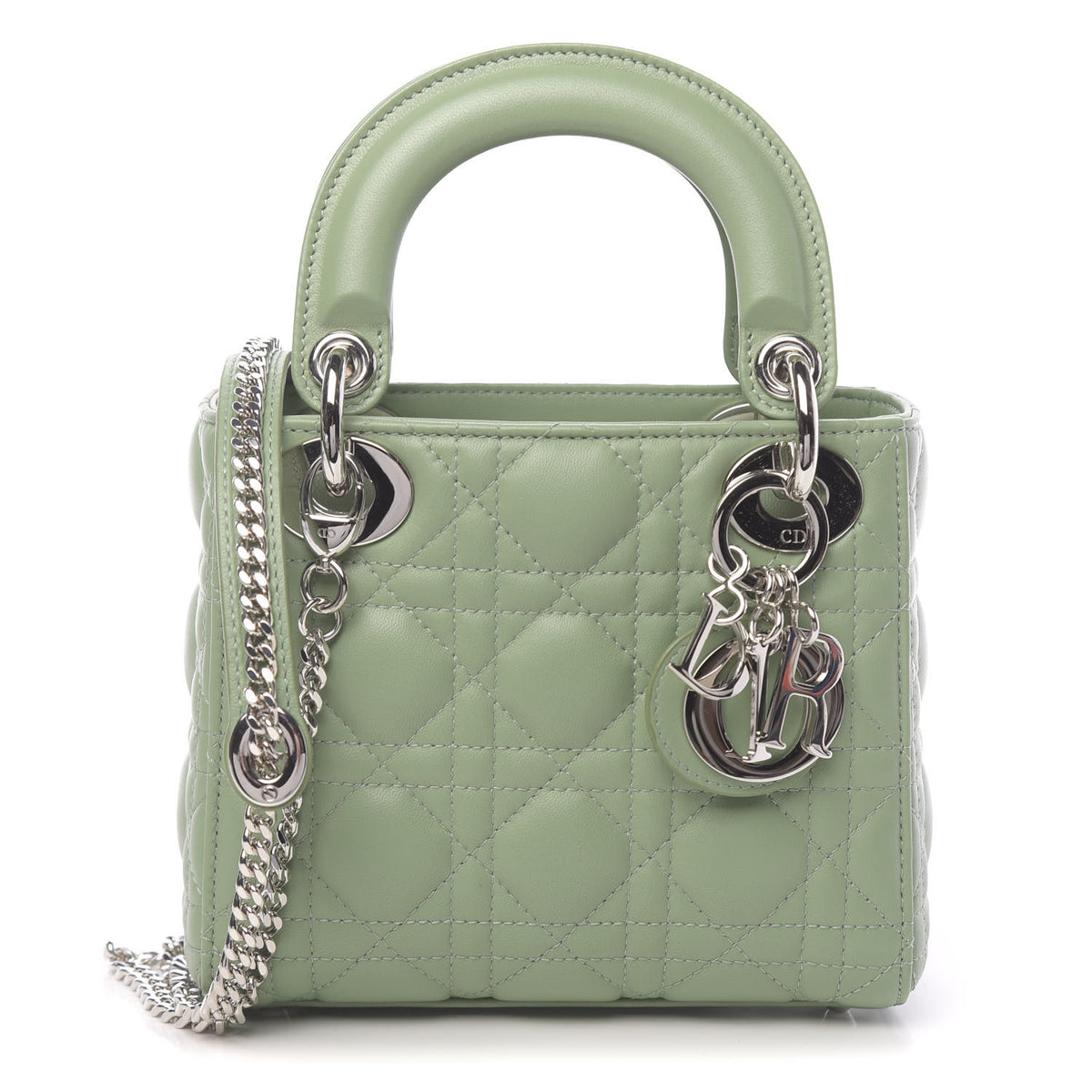 CHRISTIAN DIOR Lambskin Mini Lady Dior Green