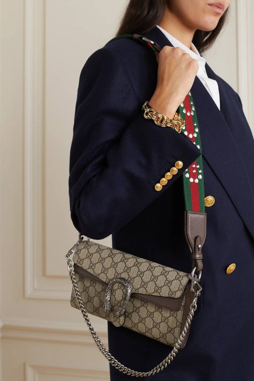 GUCCI DIONYSUS FLAP SHOULDER BAG IN SUPREME CANVAS