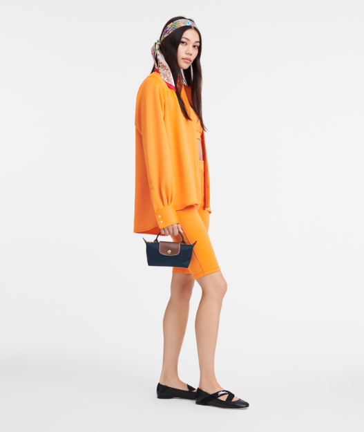 Longchamp Le Pliage Pouch with handle Navy