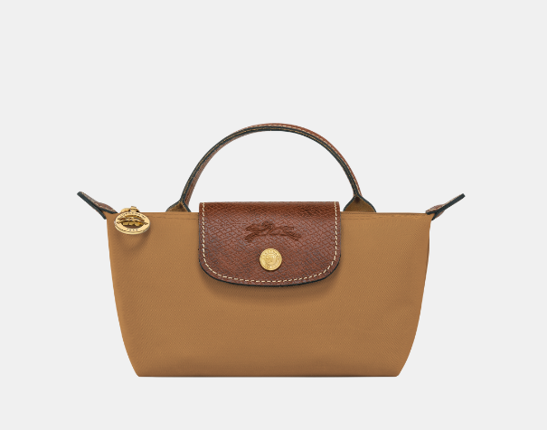 Longchamp Le Pliage Pouch with handle Fawn
