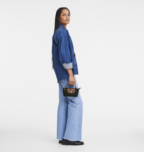 Longchamp Le Pliage Pouch with handle Black