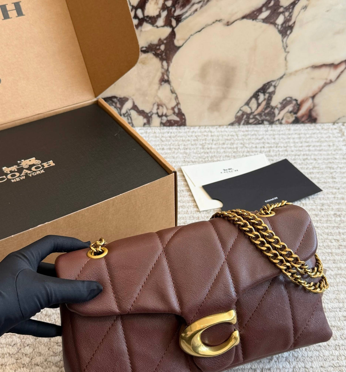 Coach Tabby Quilted Shoulder Bag With Chain