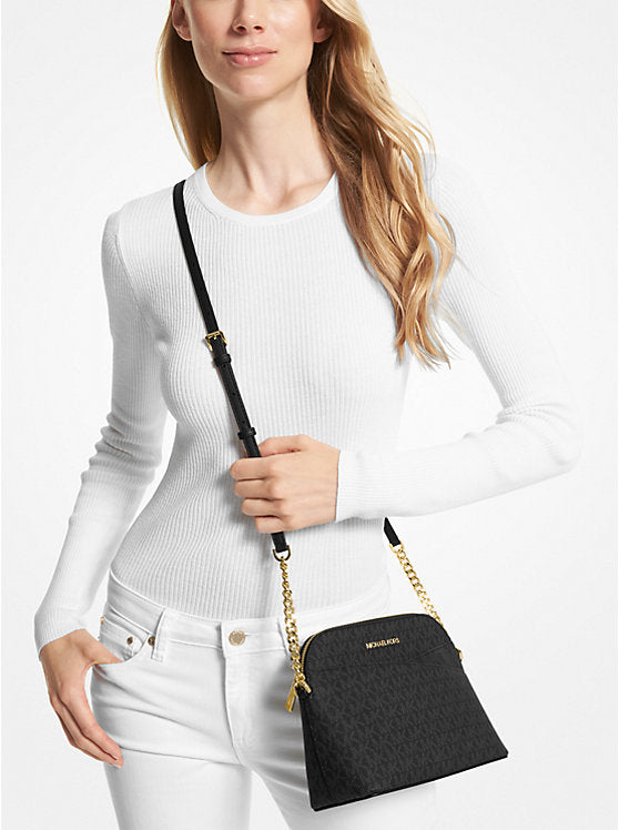 Michael Kors Jet Set Travel Medium Logo Dome Crossbody Bag