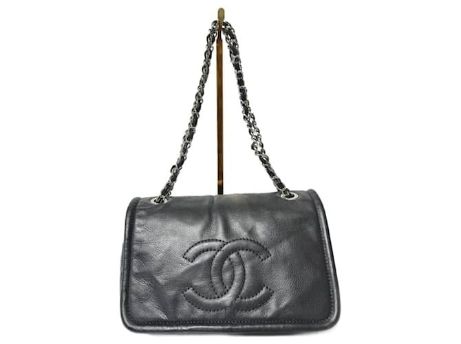 CHANEL Caviar Large Timeless Flap Shoulder Bag Black