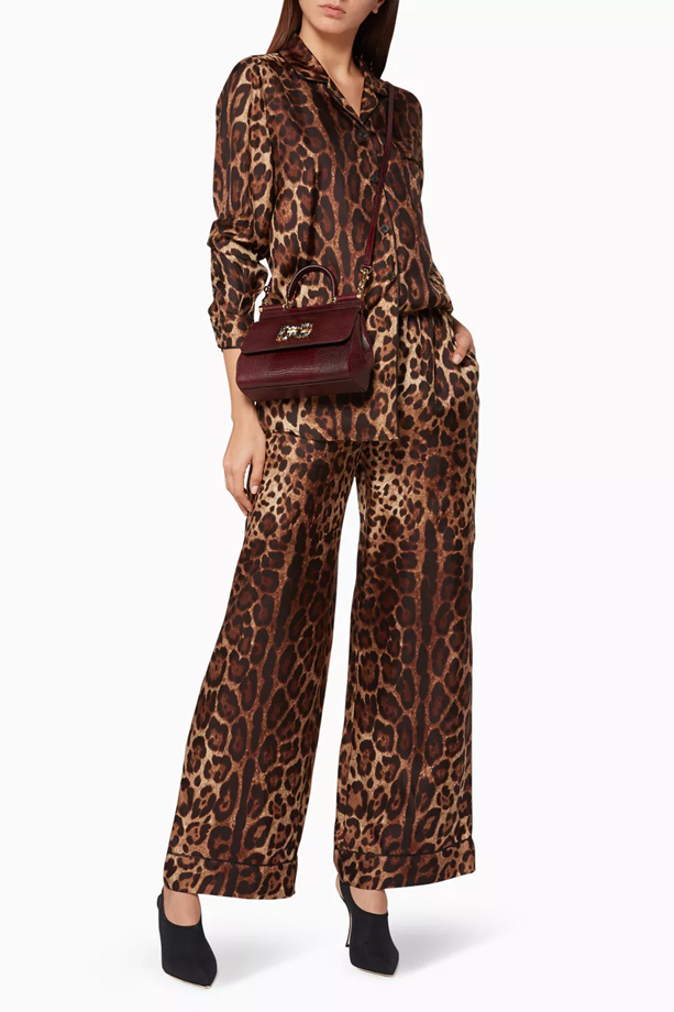 Dolce & Gabbana Dark-Red Small Miss Sicily Iguana Leather Bag