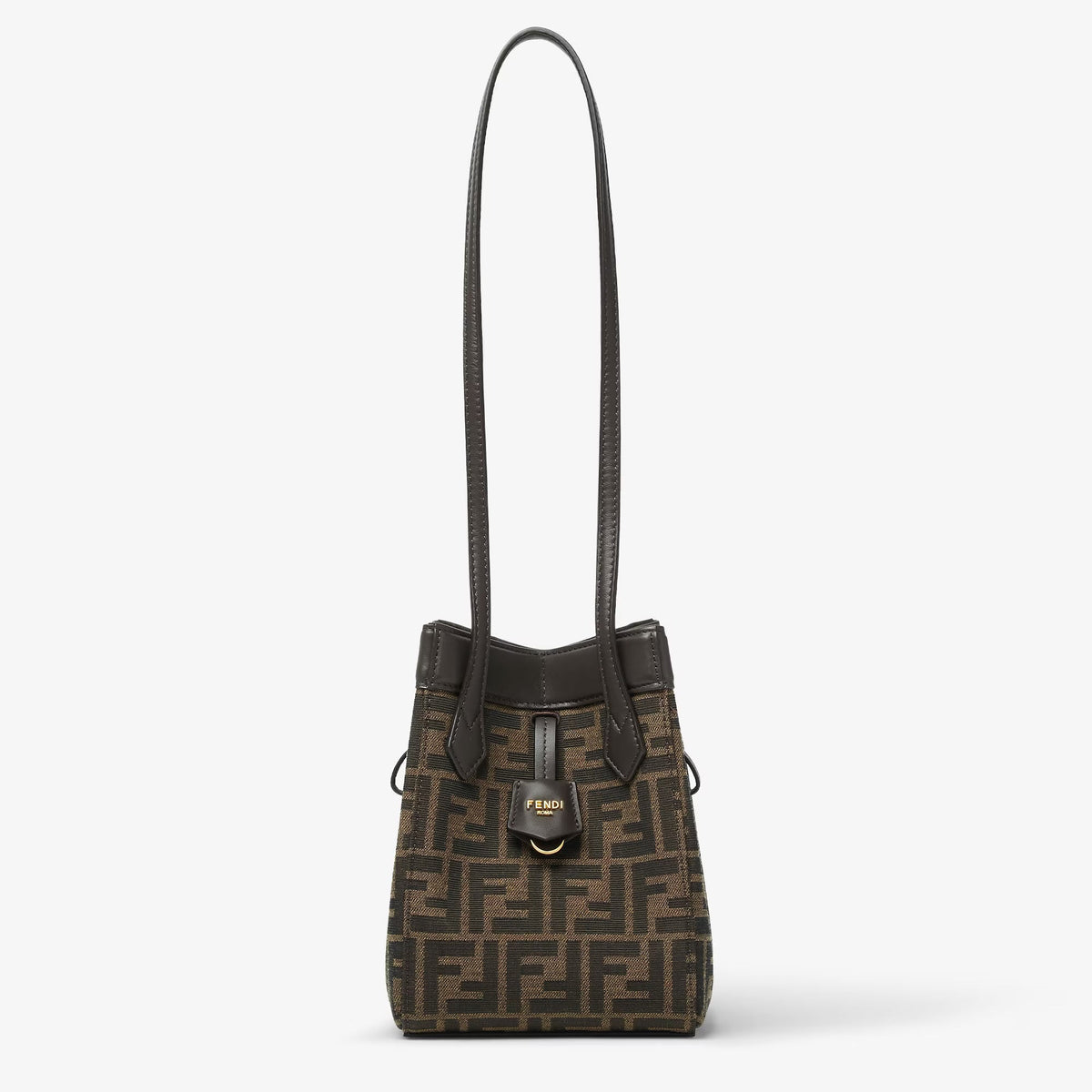 Fendi Origami Mini Brown FF jacquard fabric mini bag