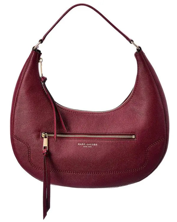 Marc Jacobs Burgundy Leather Crescent Hobo Bag