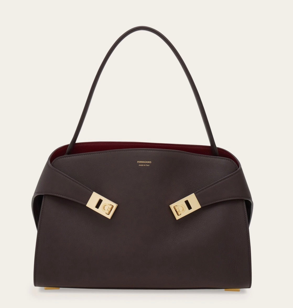 Ferragamo Hug soft bicolor shoulder bag