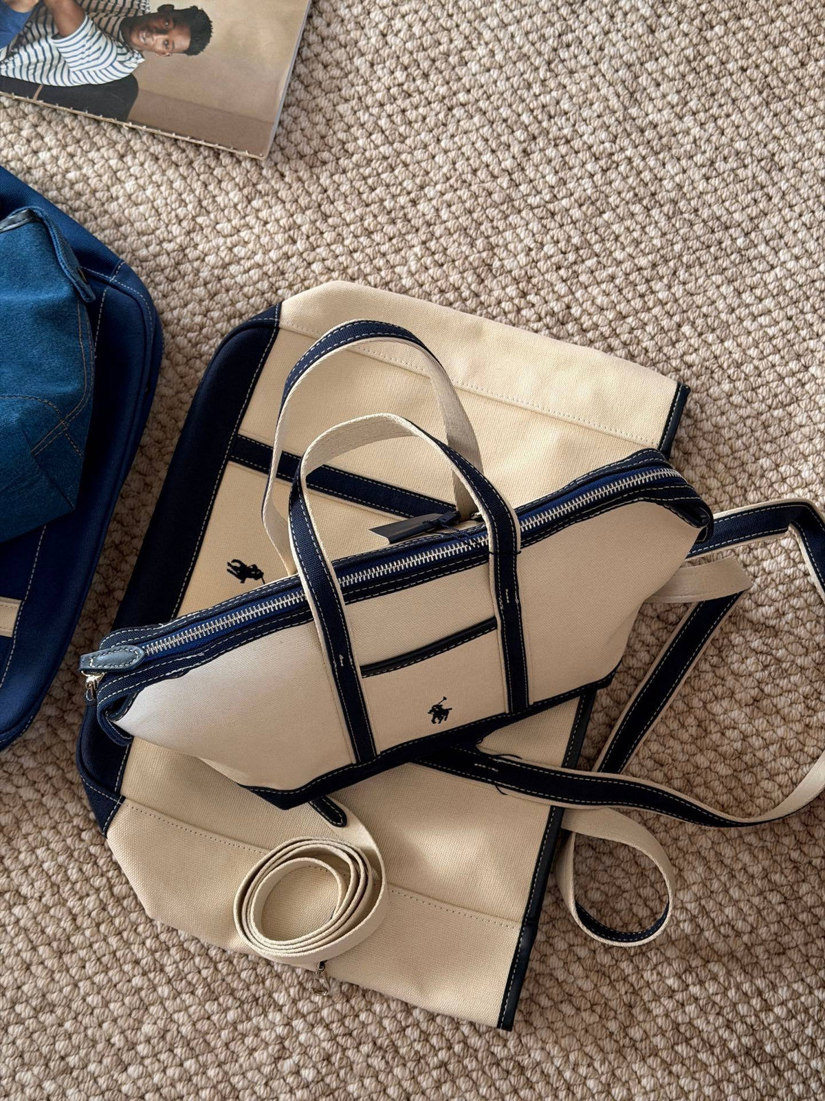 Ralph Lauren Cotton Canvas Mini Shopper Tote in Natural