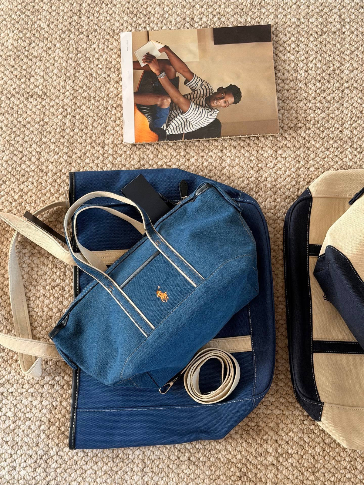 Ralph Lauren Cotton Canvas Mini Shopper Tote in Natural