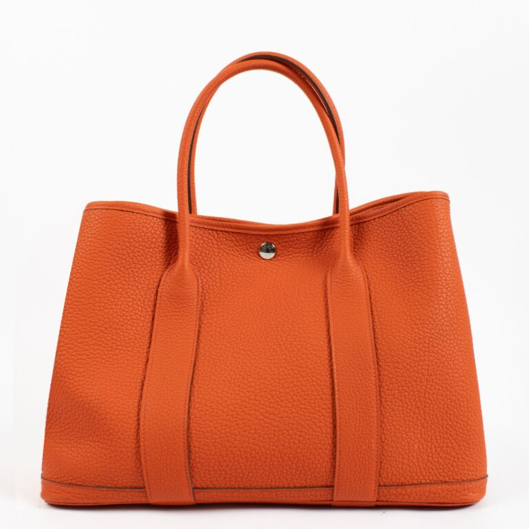 Hermes Garden Orange Black Silver hardware K stamp