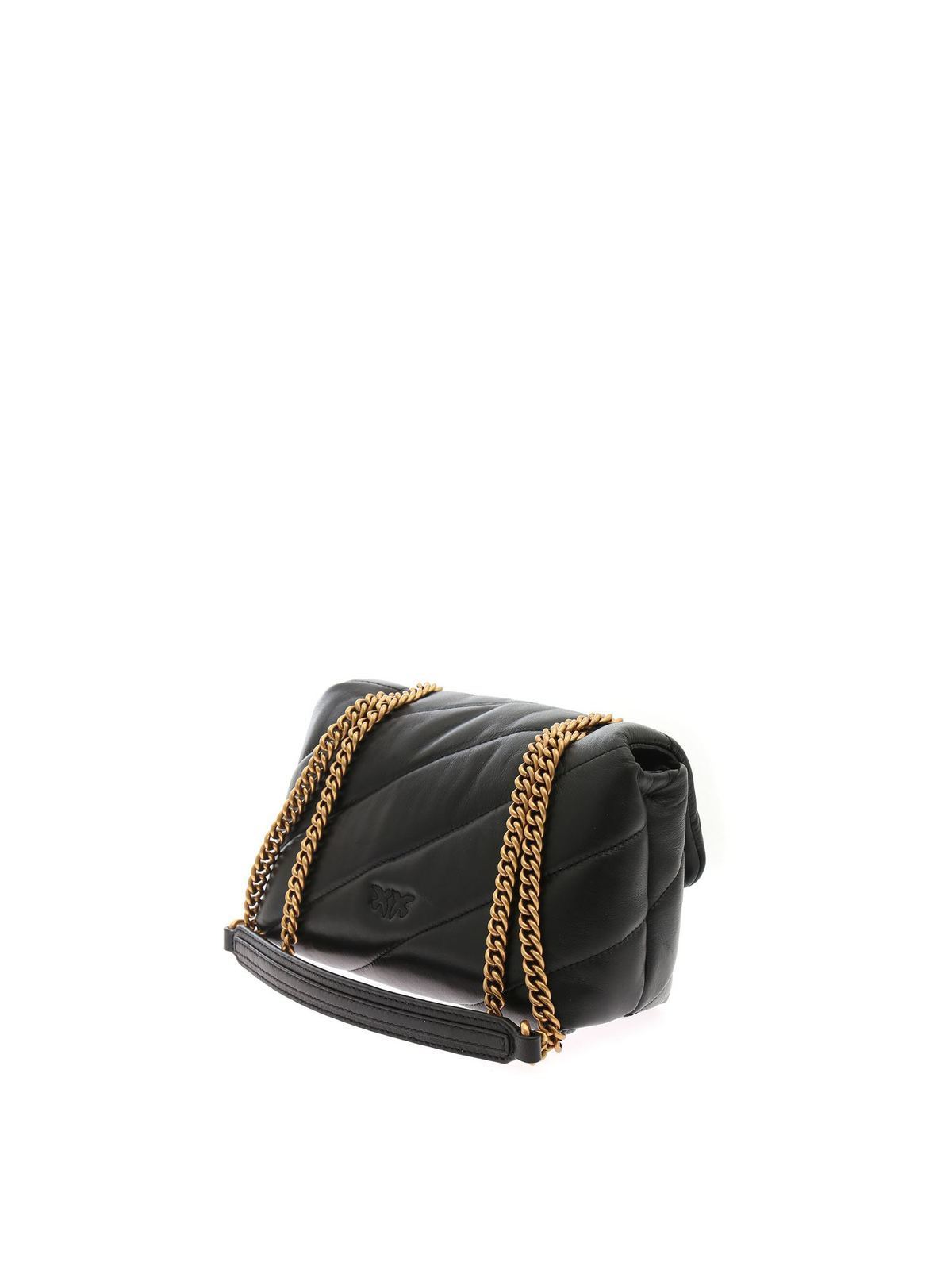 PINKO Love Mini Puff Bag in Black