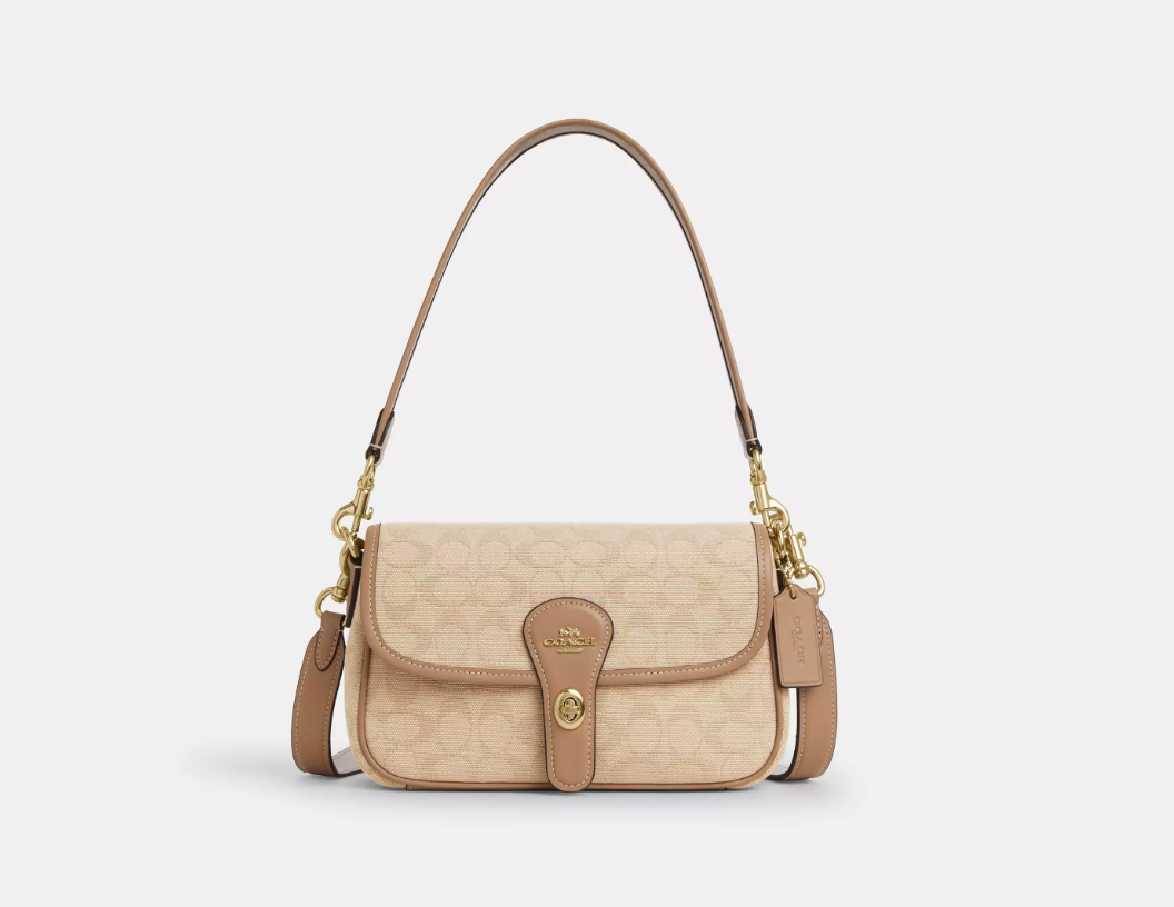 Coach Hadley Shoulder Bag With Signature Canvas