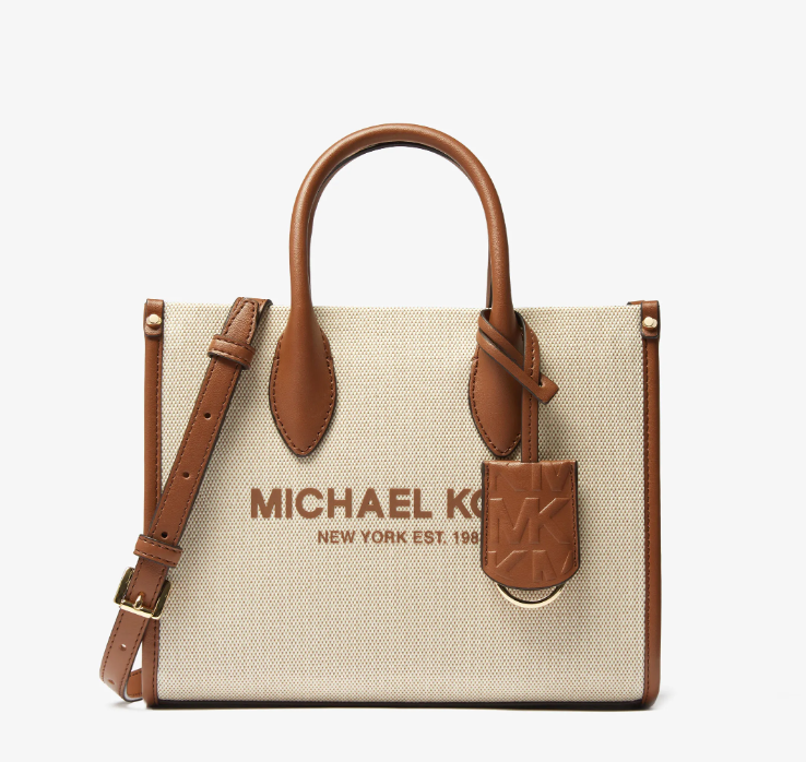 Michael Kors Mirella Small Two-Tone Canvas Crossbody Bag