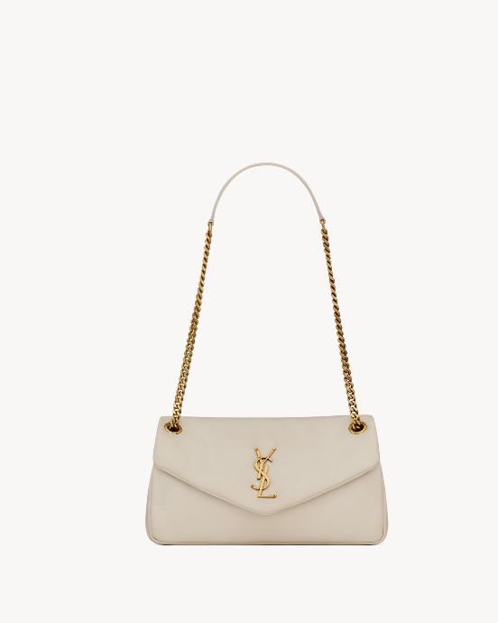 YSL Calypso small in plunged lambskin