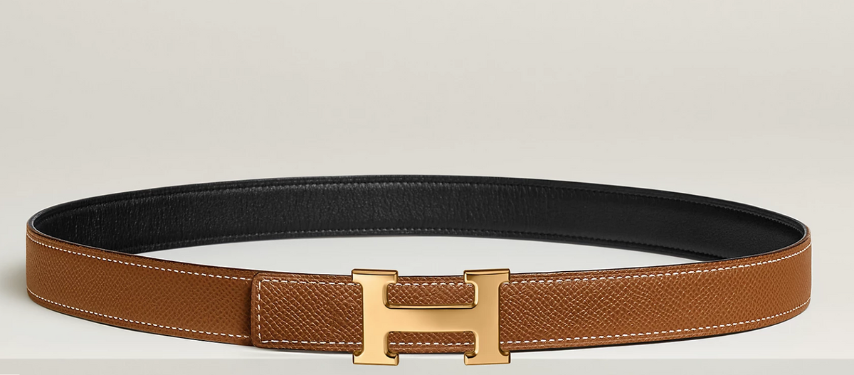 Hermes Mini H belt buckle & Reversible leather