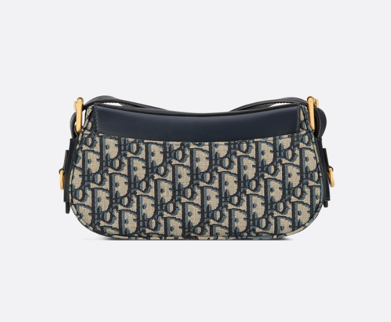 Dior Cotton Shoulder Bag Small Size Women's Blue