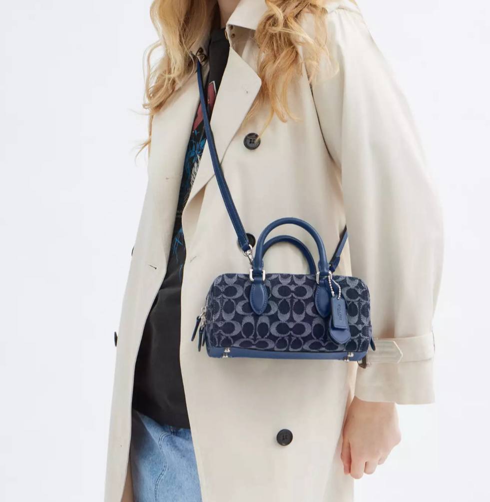 Coach Bowery Satchel 22 In Signature Denim