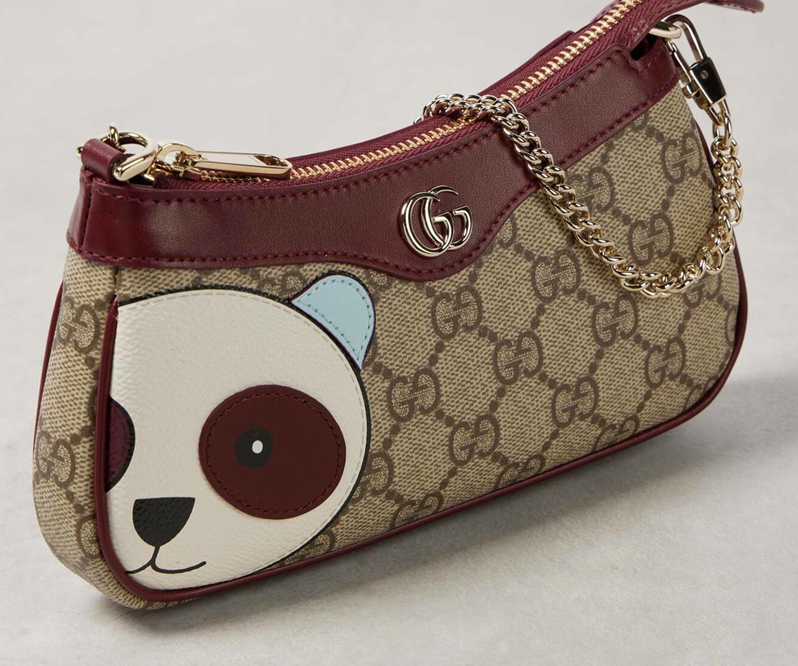 Gucci Ophidia mini panda-appliqué shoulder bag