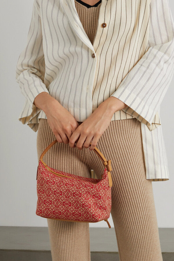 LOEWE Small Cubi Anagram Jacquard Canvas Shoulder Bag