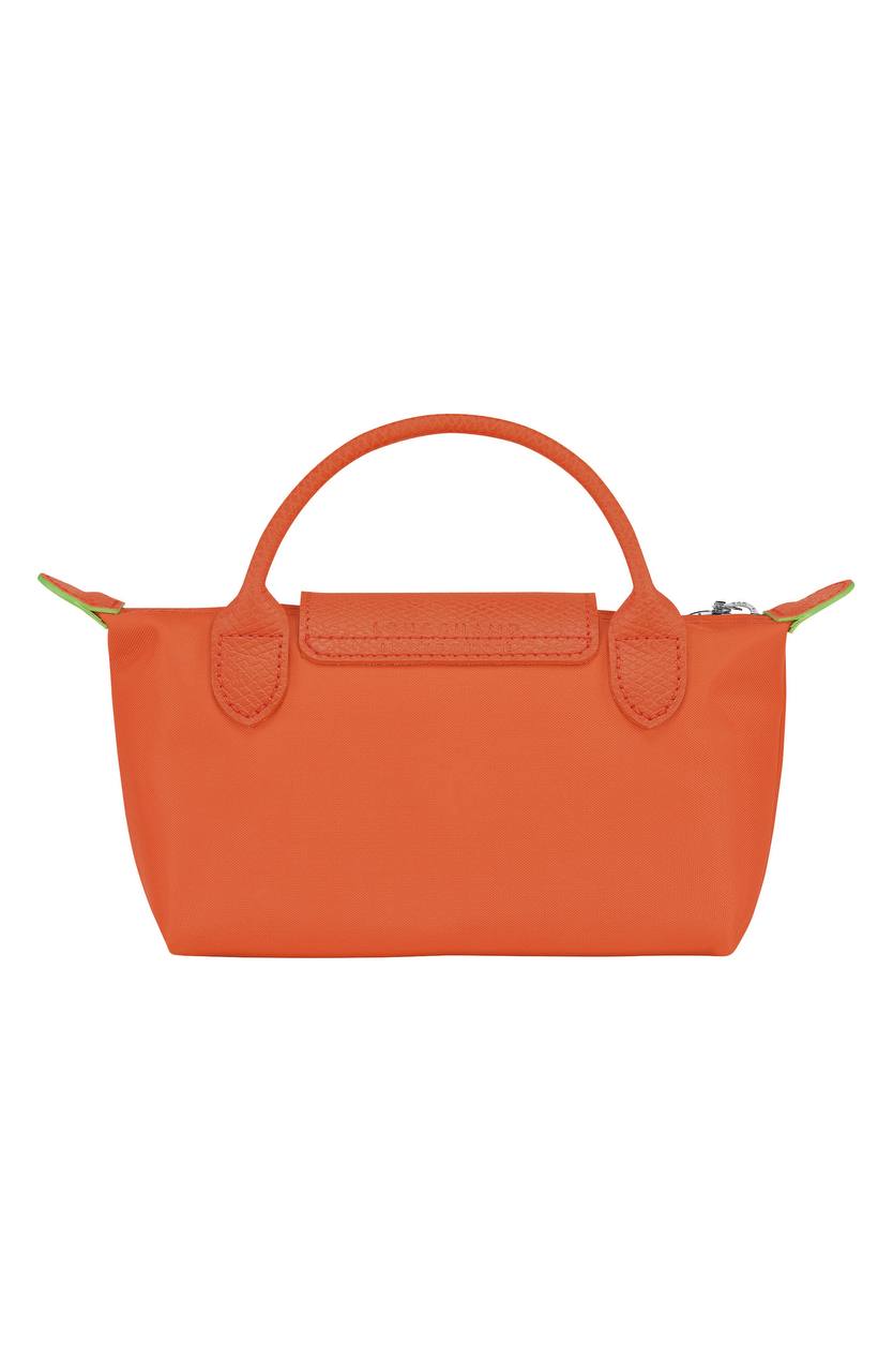 Long Champ Le Pliage Mini Orange Pouch With Handle