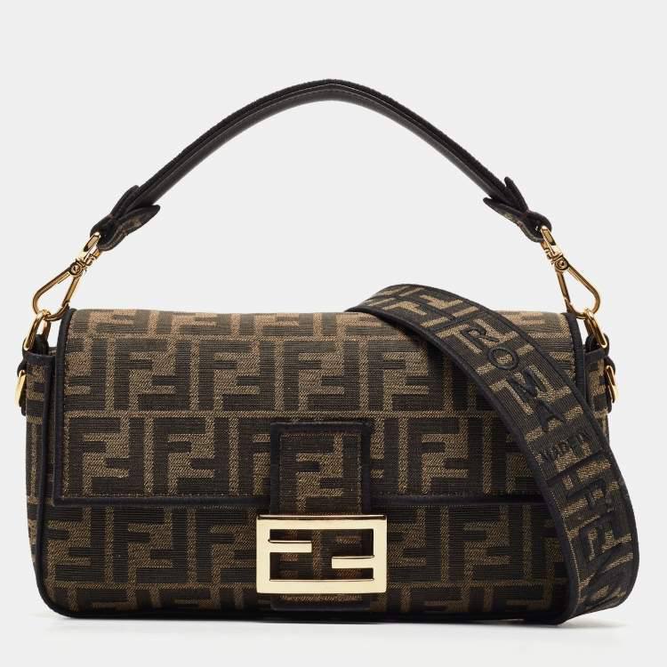 Fendi Tobacco Zucca Jacquard Canvas Medium Baguette Bag