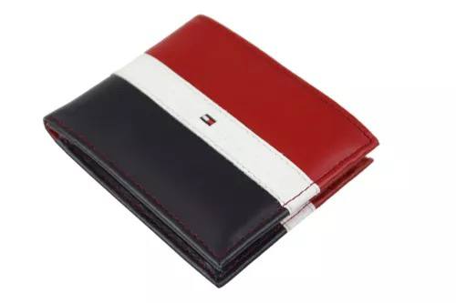 Tommy Hilfiger Menโs Leather Americana Stripe Bifold Wallet