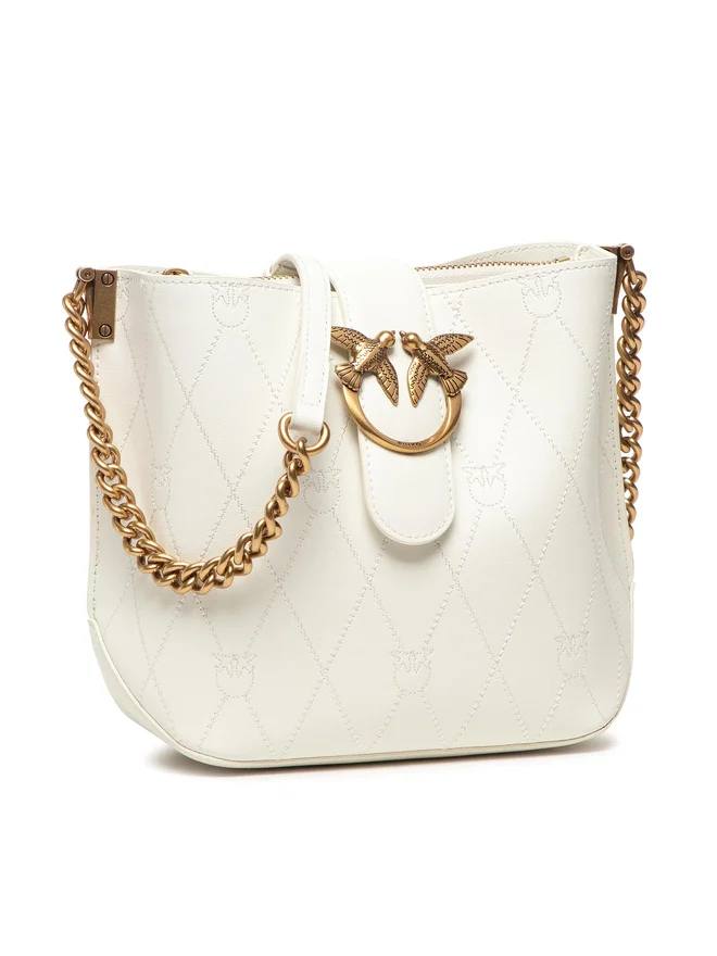 Pinko Leather bucket bag LOVE BUCKET WAVE LOGO