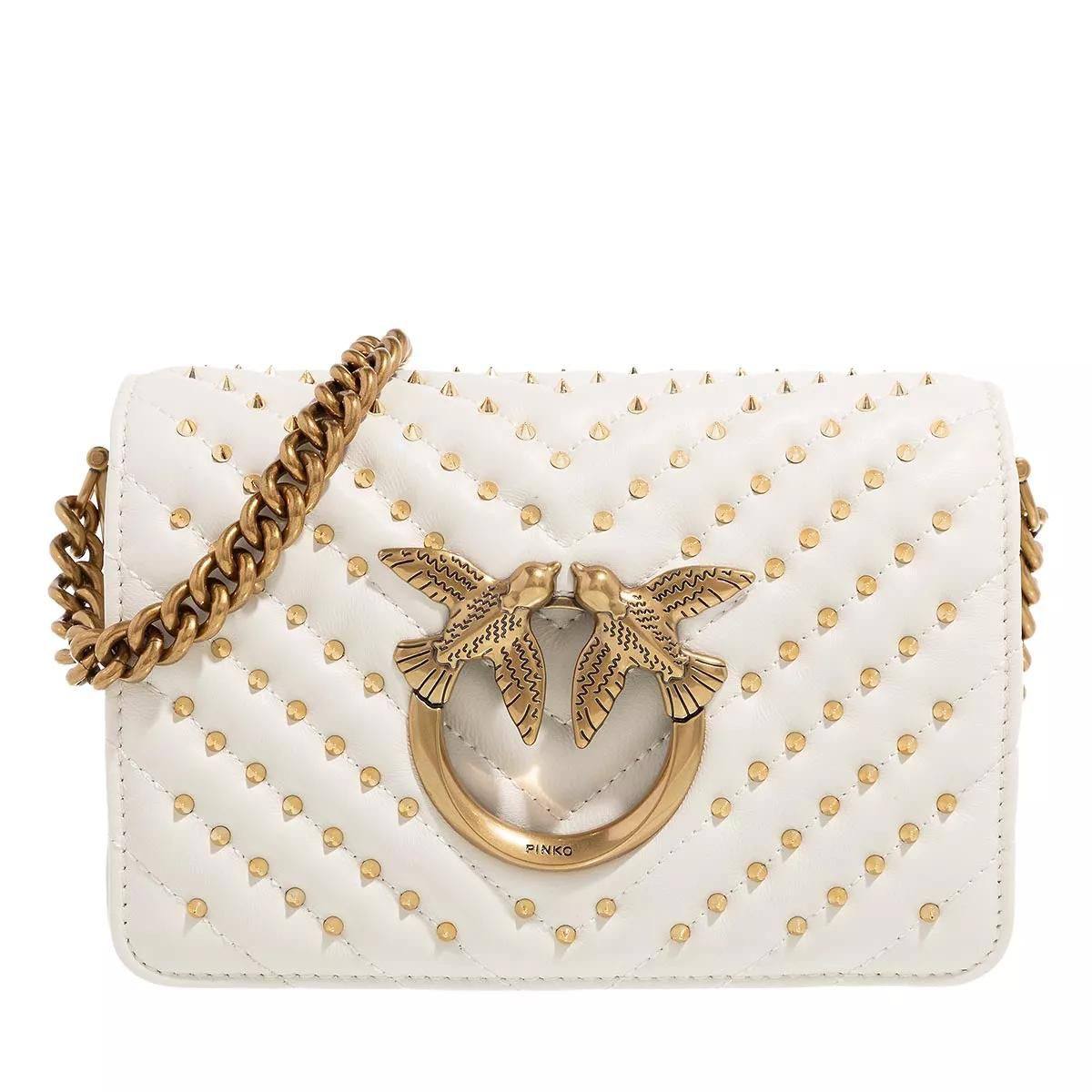 Original PINKO Love Click Mini Studs Crossbody bag sheepskin leather