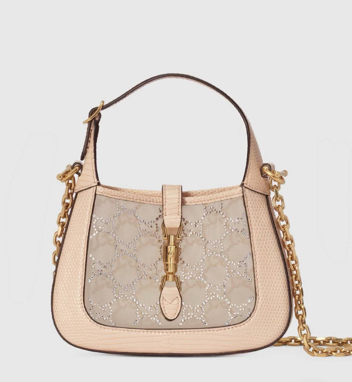 Gucci JACKIE 1961 MINI CRYSTAL GG LIZARD BAG - Main Image