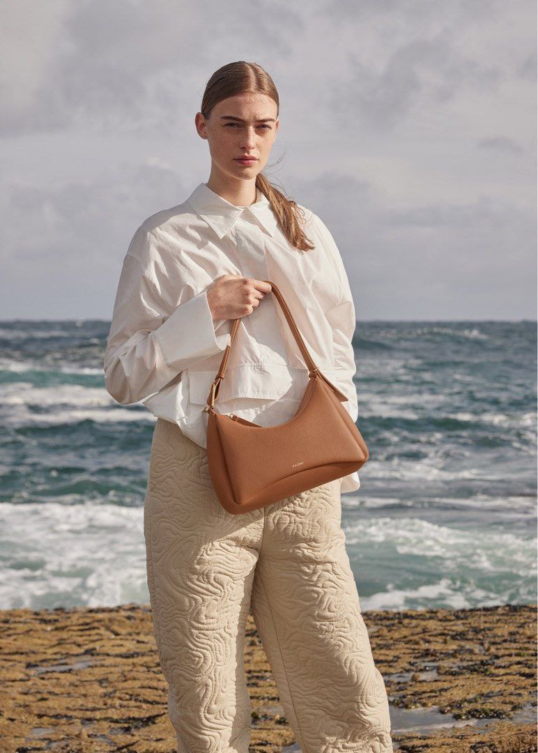 Polene UMI Crossbody Bag in Camel