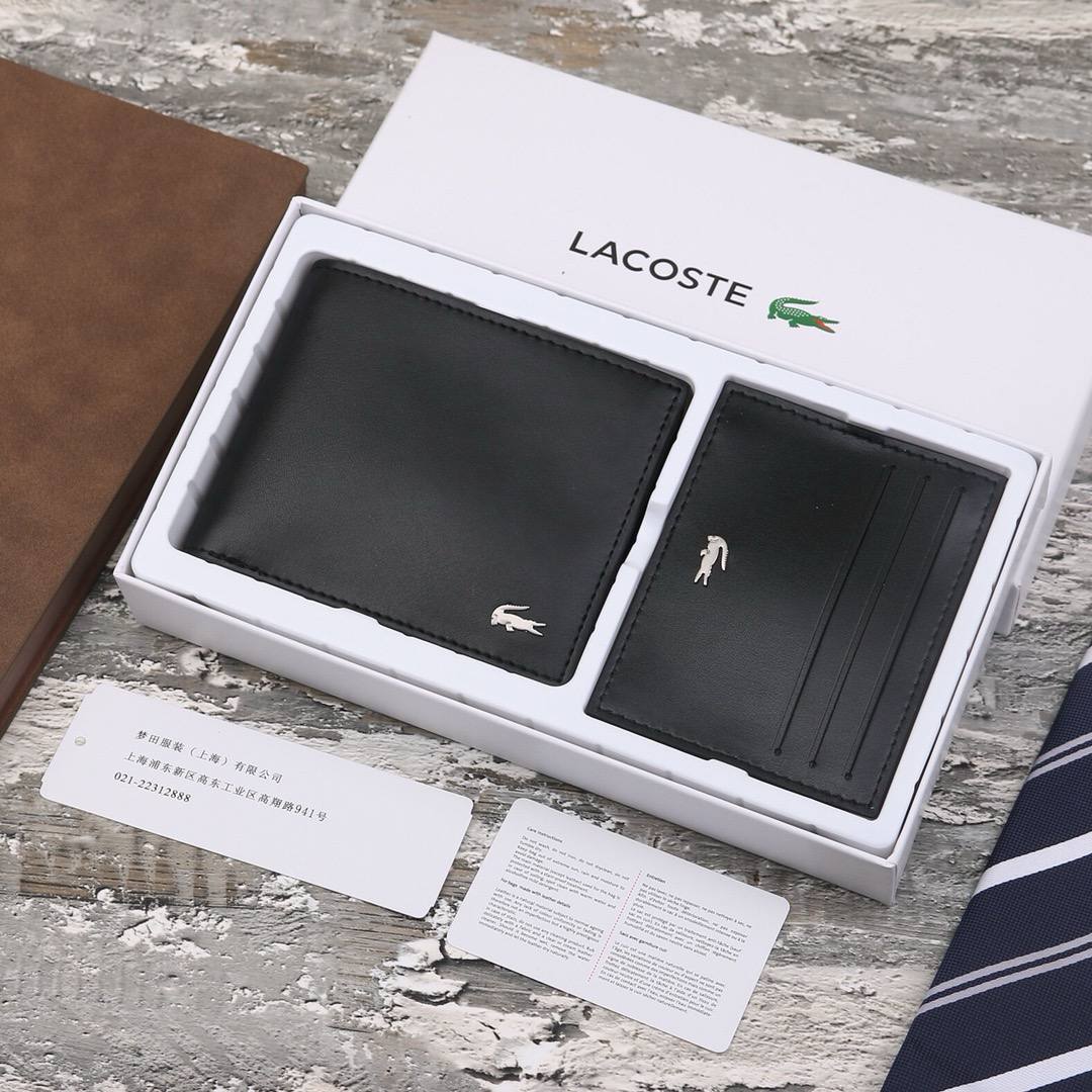 Lacoste Leather Wallet Set For Men