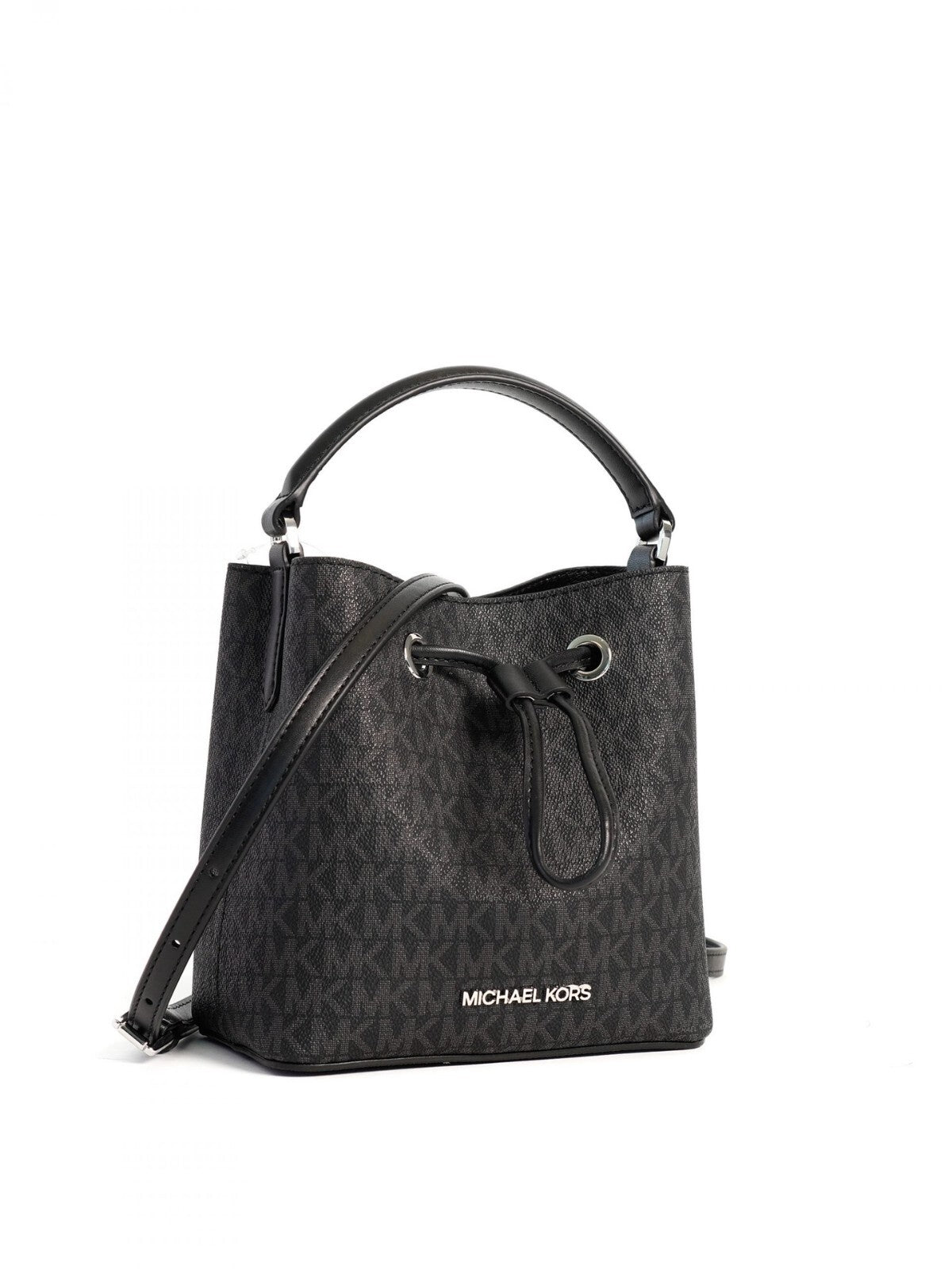 MICHAEL KORS SURI Small Logo Bucket Crossbody Black Signature Canvas
