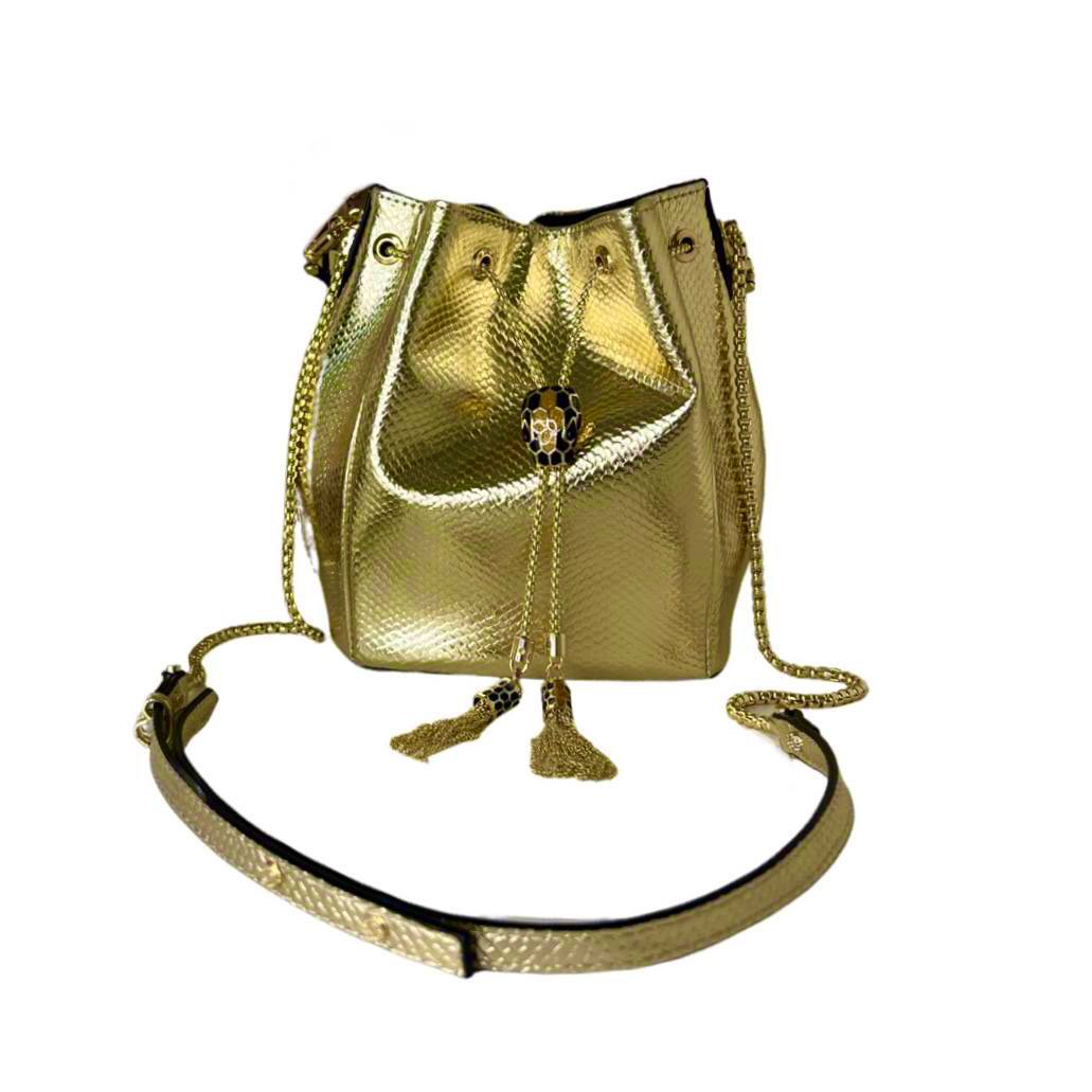 Bvlgari Serpenti Forever Bucket Bag In Gold