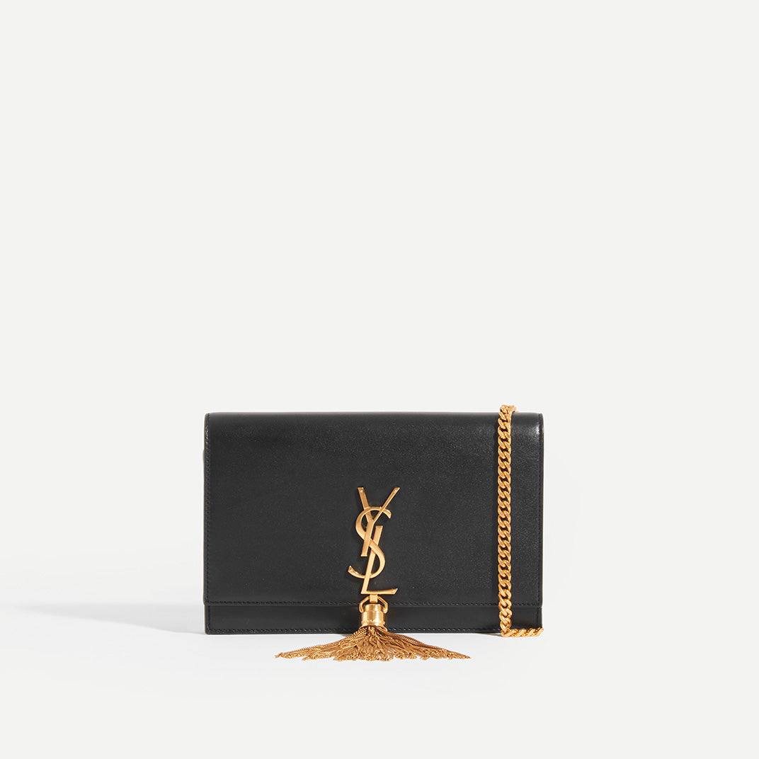 SAINT LAURENT Small Kate Tassel Chain Wallet in Black - Puzzles Egypt