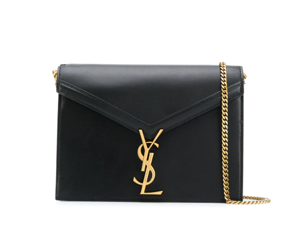 SAINT LAURENT MINI CASSANDRA GRAIN DE POUDRE EMBOSSED LEATHER IN BLACK
