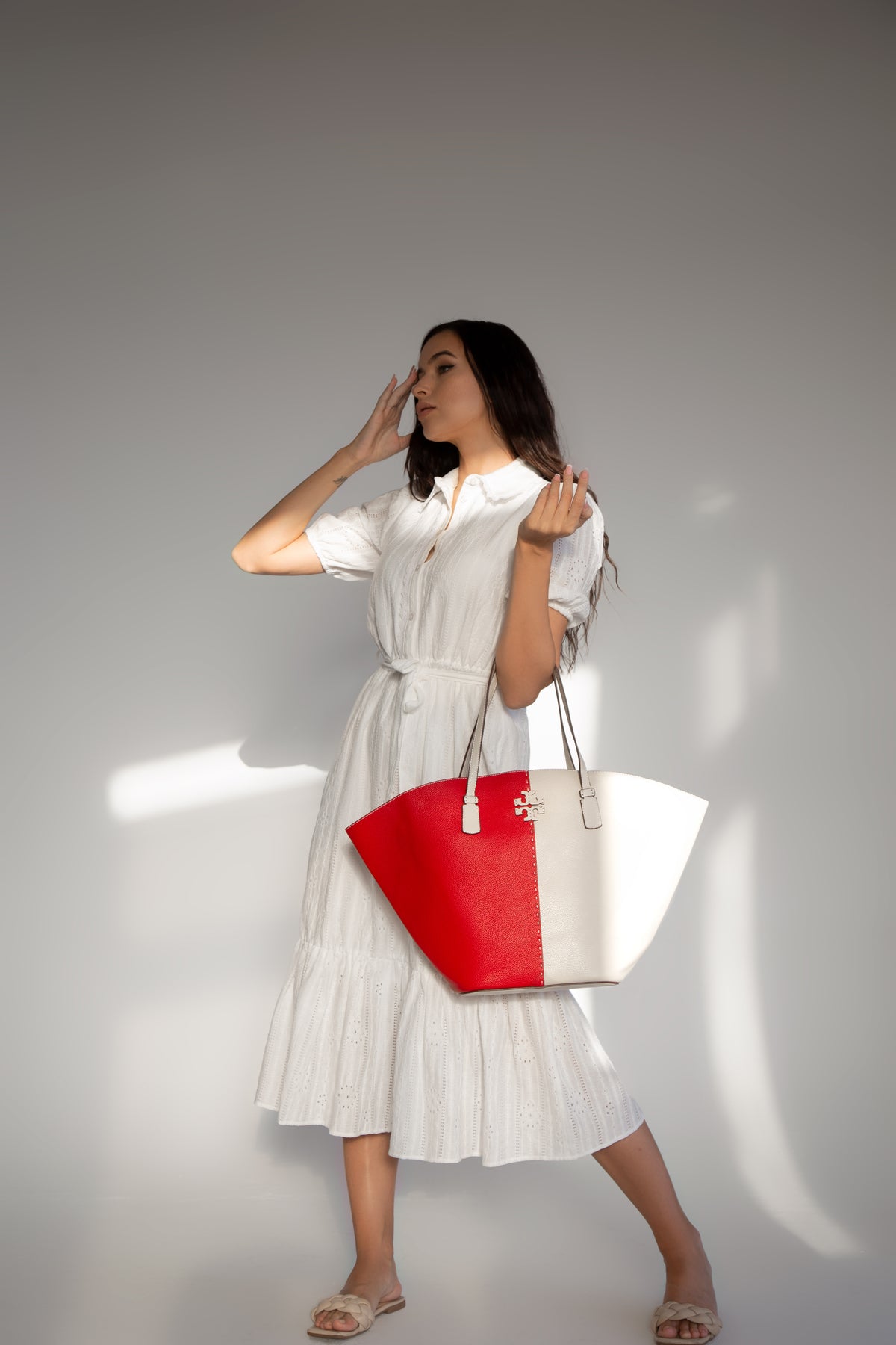 Tory Burch McGraw Color-Block Shopper Tote - Puzzles Egypt