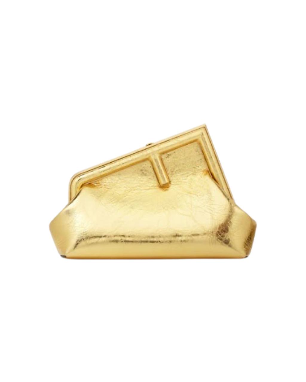 Fendi First Small Gold laminated leather bag - Puzzles Egypt