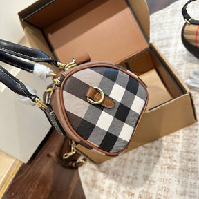 Burberry mini check padlock tote bag