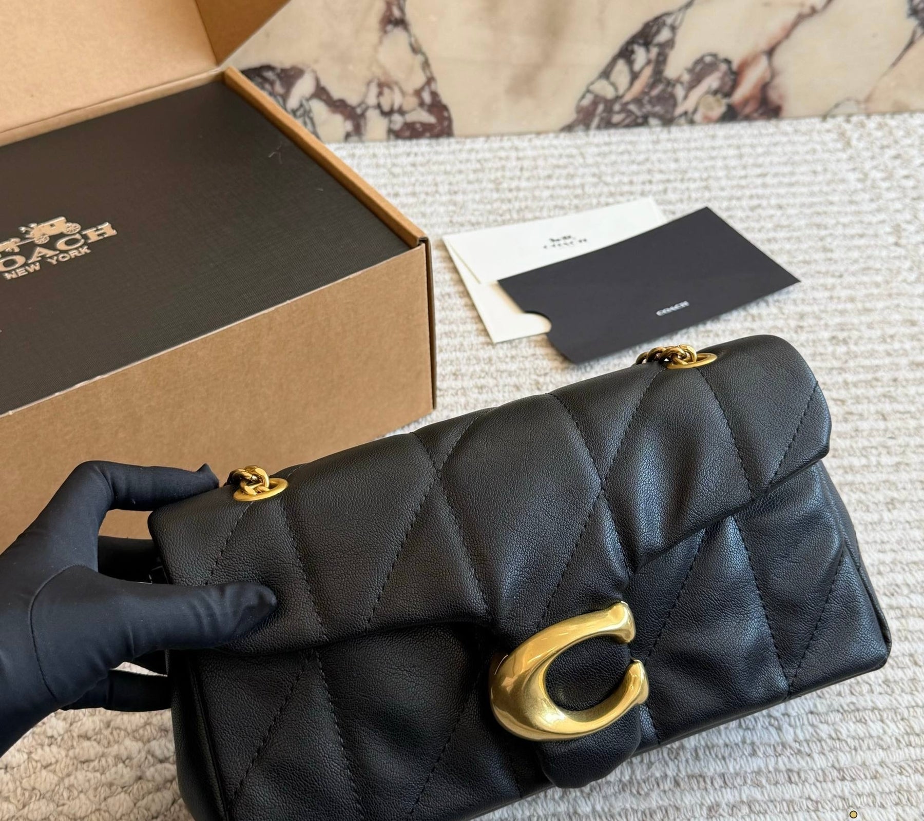 Coach Tabby Quilted Shoulder Bag With Chain