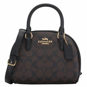 Coach Sydney Satchel Signature Brown Black