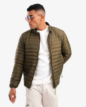 Men’s Waterproof Puffer Jacket In Olive