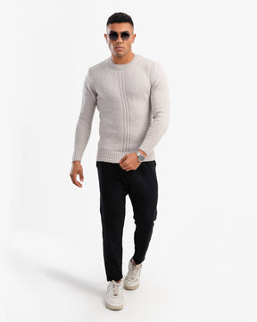 Men's Crew Neck Basic Pullover In Gray