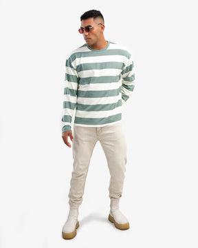 Men’s Crew Neck Pullover In Mint Green