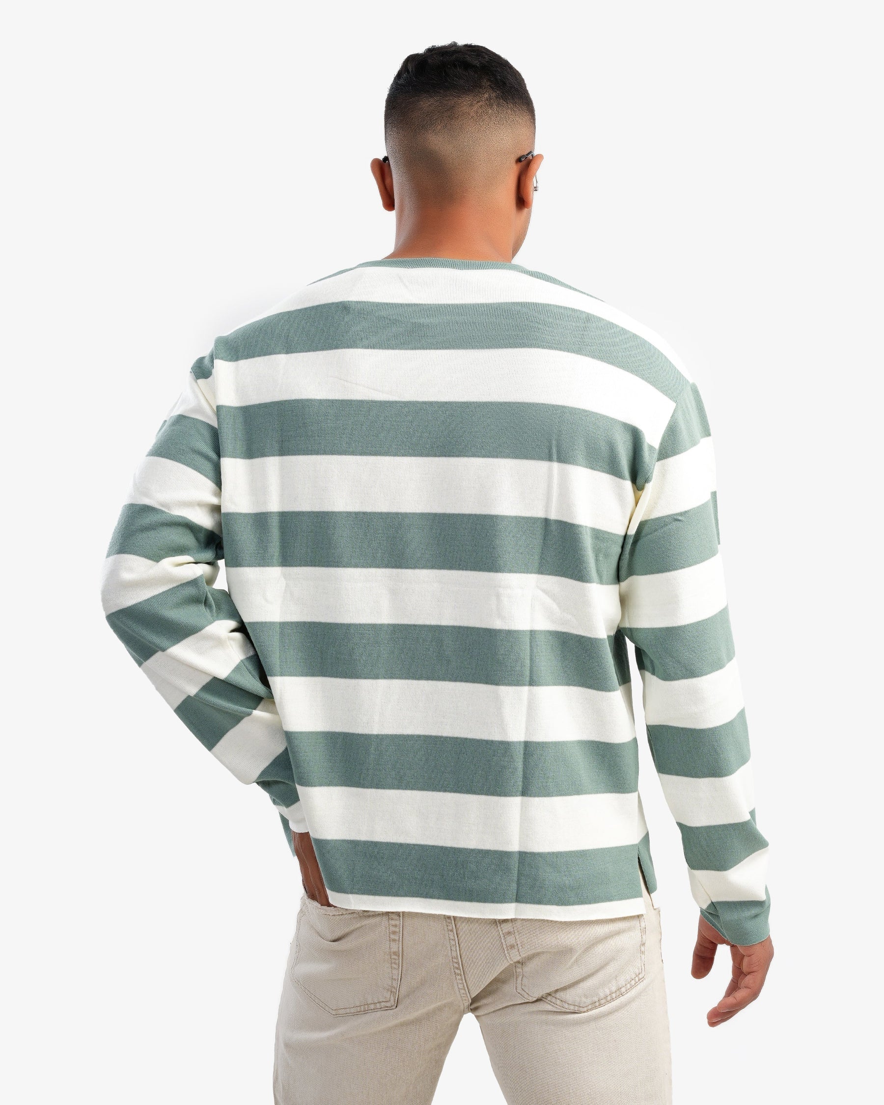 Men’s Crew Neck Pullover In Mint Green