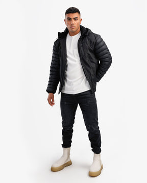 Men's Puffer Jacket In Black