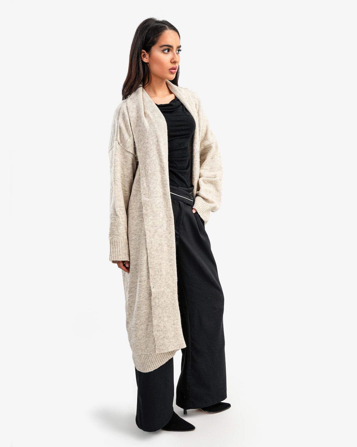 Women's Oversize Long Cardigan In Beige