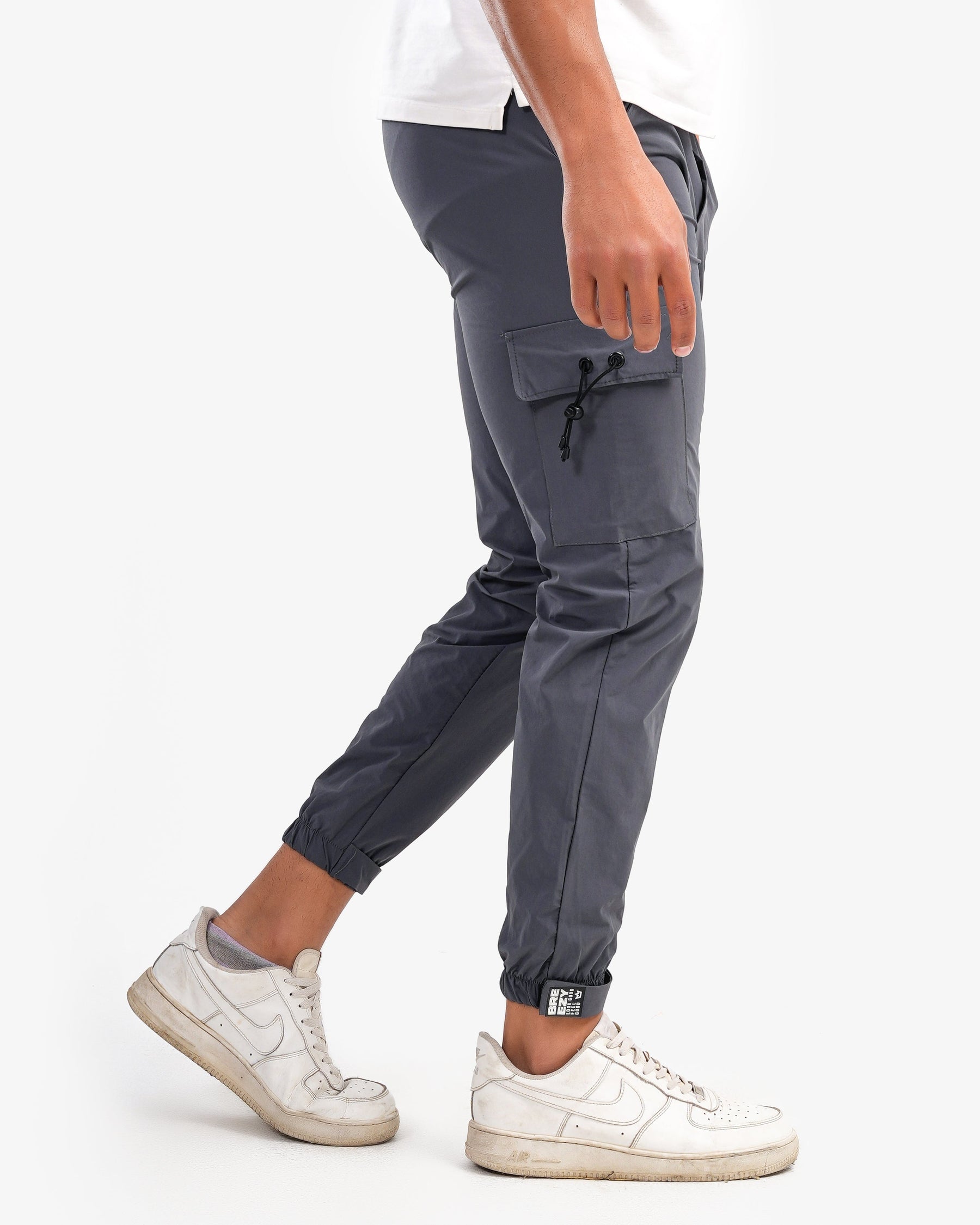 Men's Slimline Joggers Trousers In Gray