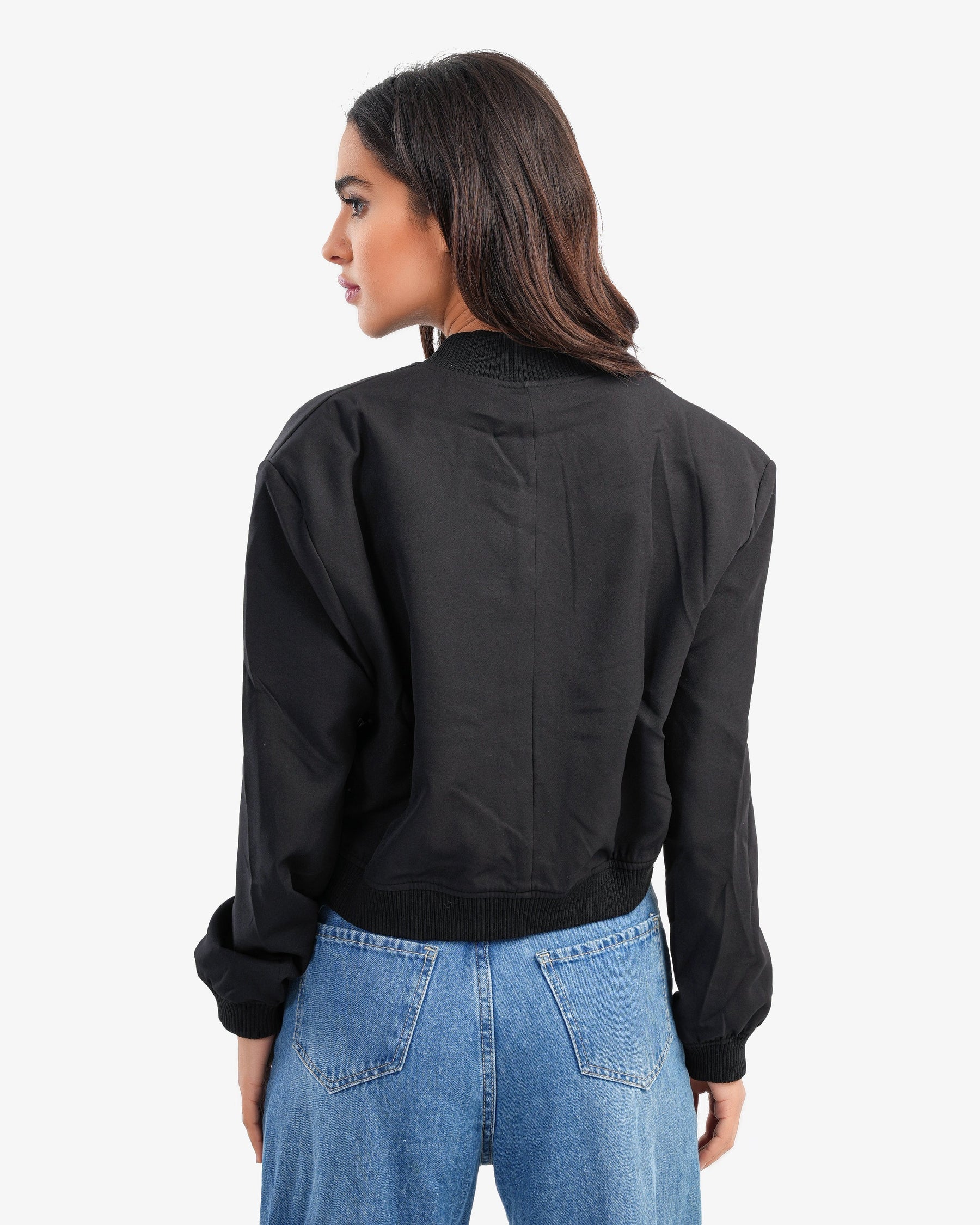 Women's Crop Bomber Jacket With Maxi Pockets